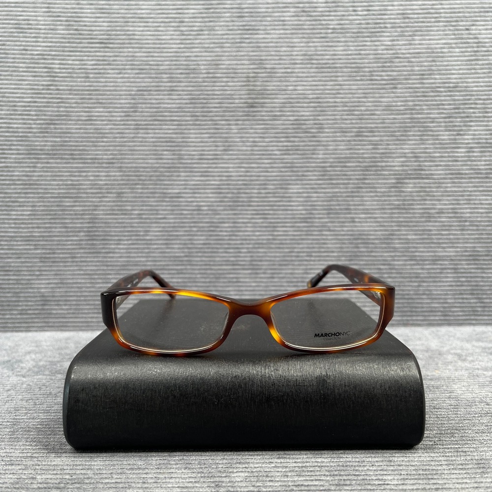 Marchon NYC Marquis 215 Tortoise Shell Y2k Eyeglasses West Side Rectangle
